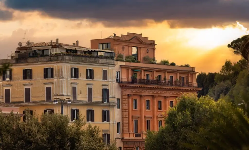 Old Historic Streets in Downtown Rome, Italy