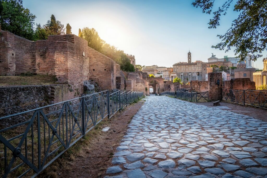 View of Forum of Rome a sunny summer day in Rome