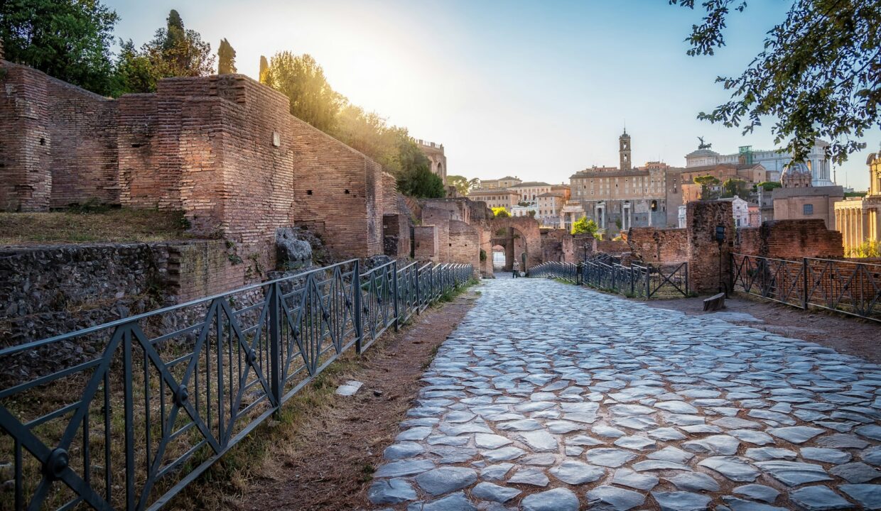 View of Forum of Rome a sunny summer day in Rome